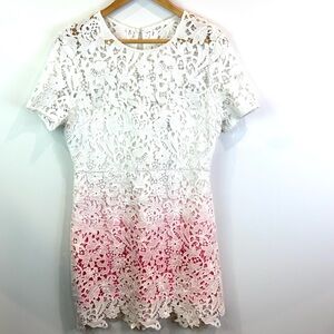 NWT Ark & Co Lace Dress in White and Pink Ombre size L ** read measurements